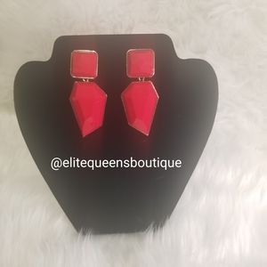 Red Minimalist Earrings